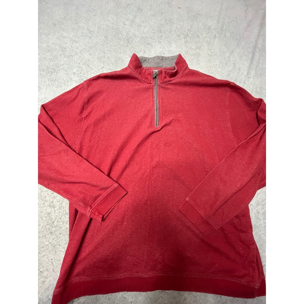 Southern Proper Canal Pullover Mens 2XL Red Quarter Zip Mock Neck Sweater